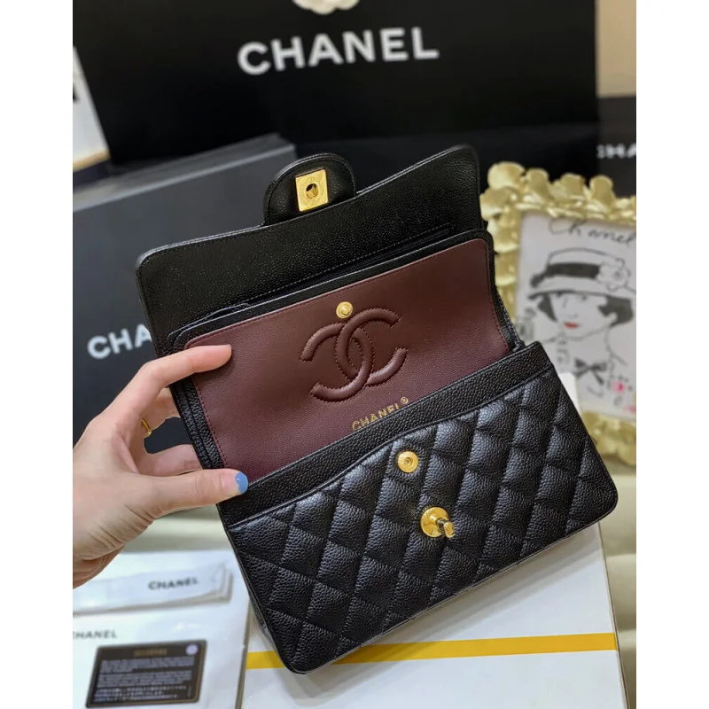 Chanel Small Class-Double Flap Bag A01113 Caviar Calfskin