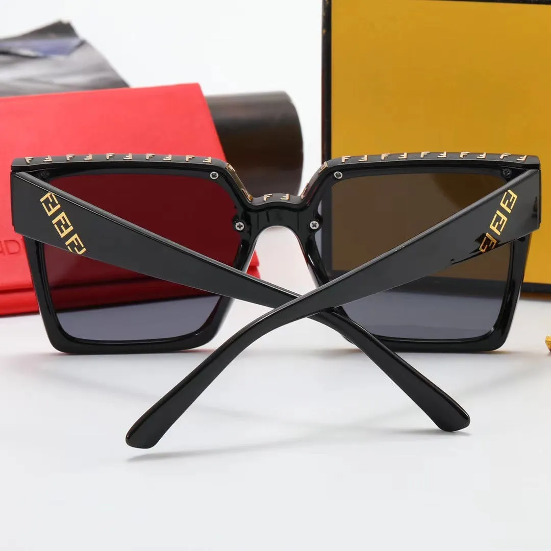 8-color fashion double F letter LOGO temple polarized sunglasses