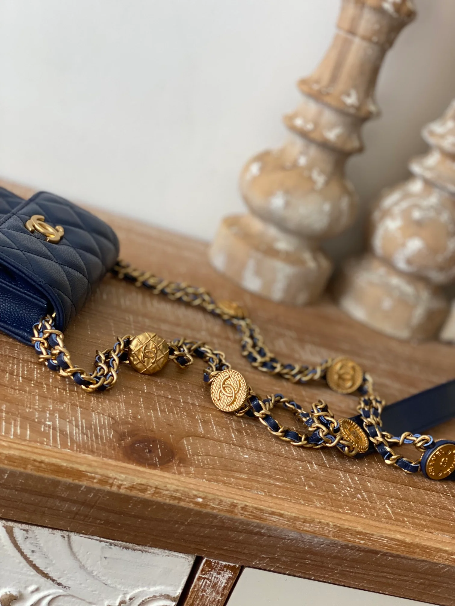 Chanel Clutch With Chain Blue For Women, Women’s Bags 4.8in/12.3cm