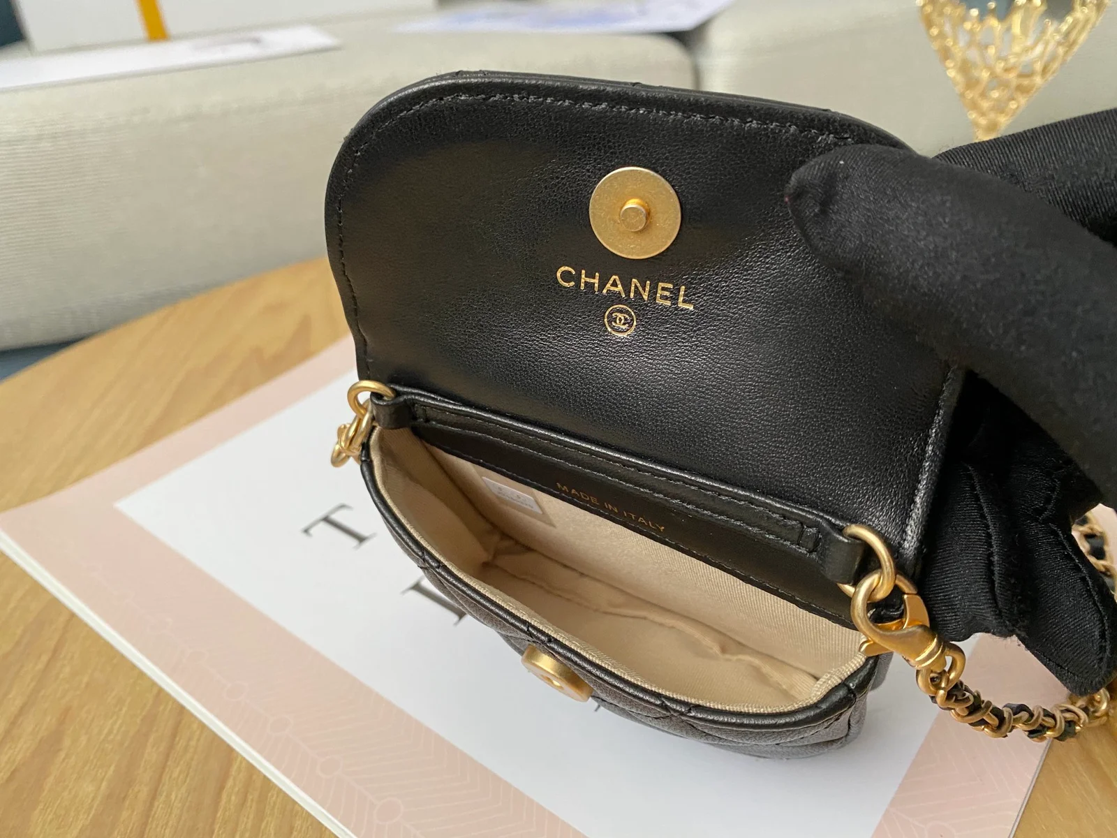 Chanel Mini 1889 Unblocked Metal Ball Black Bag For Women 9cm/3.5in