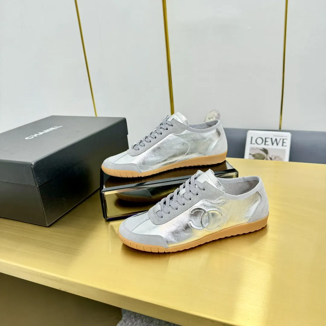 Cc new arrival women sneakers silver and gold shoes