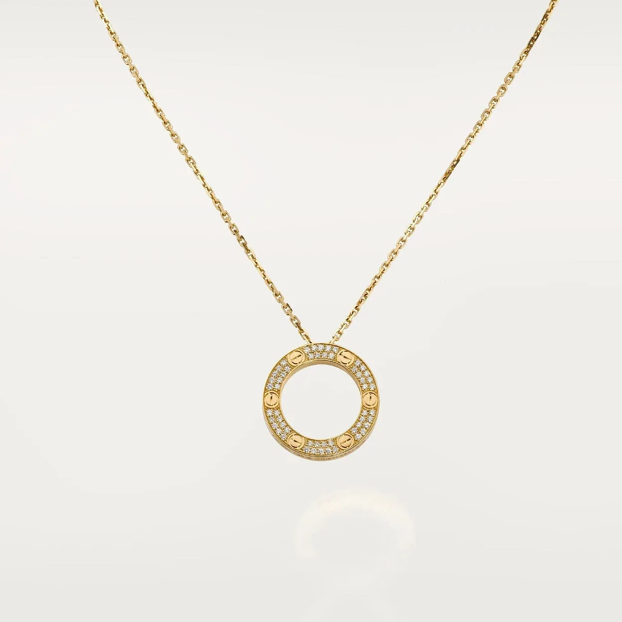 car Screw Love Necklace With Diamond Paved