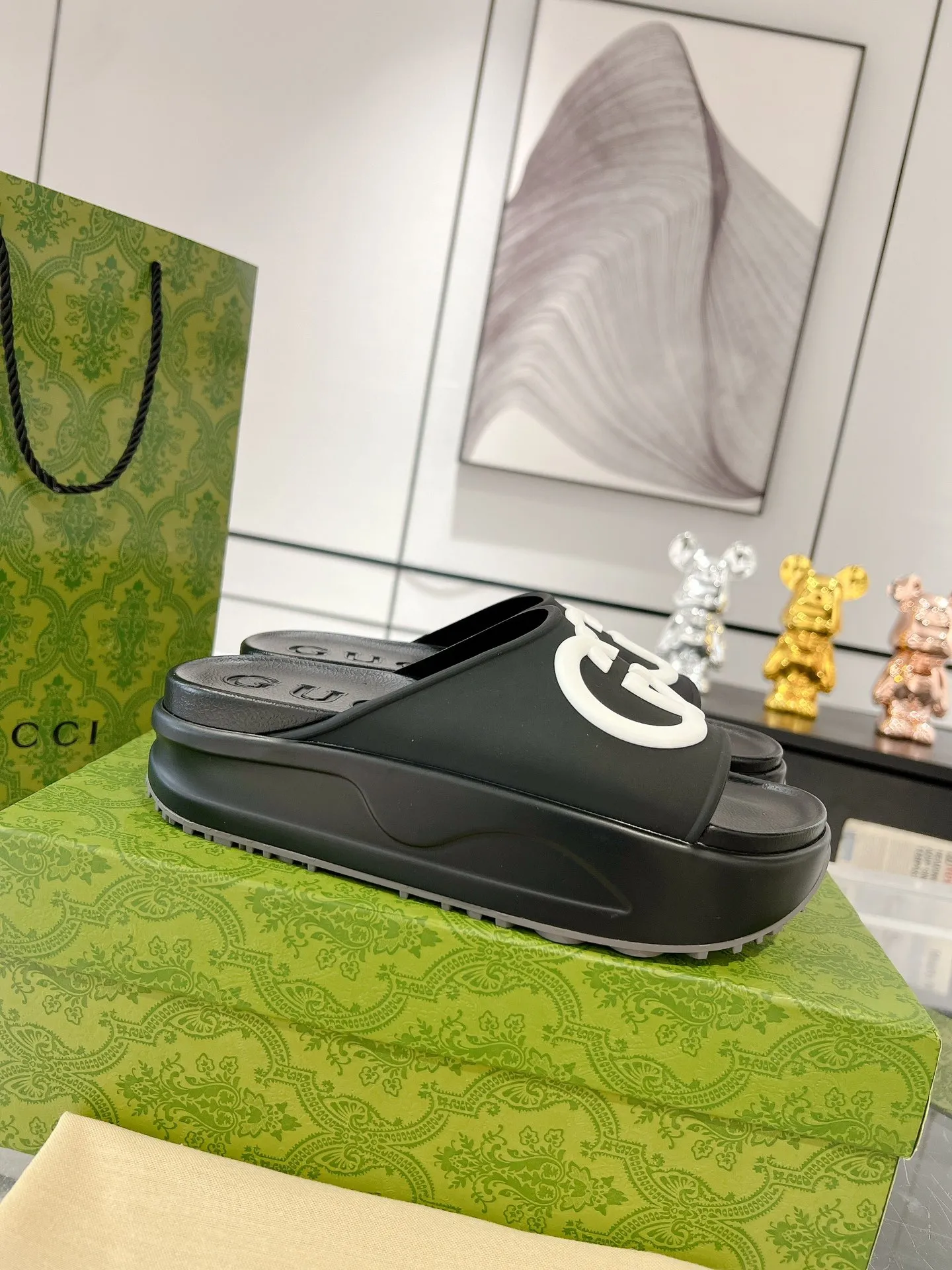 GG new arrival  men and women slippers heels 5 cm