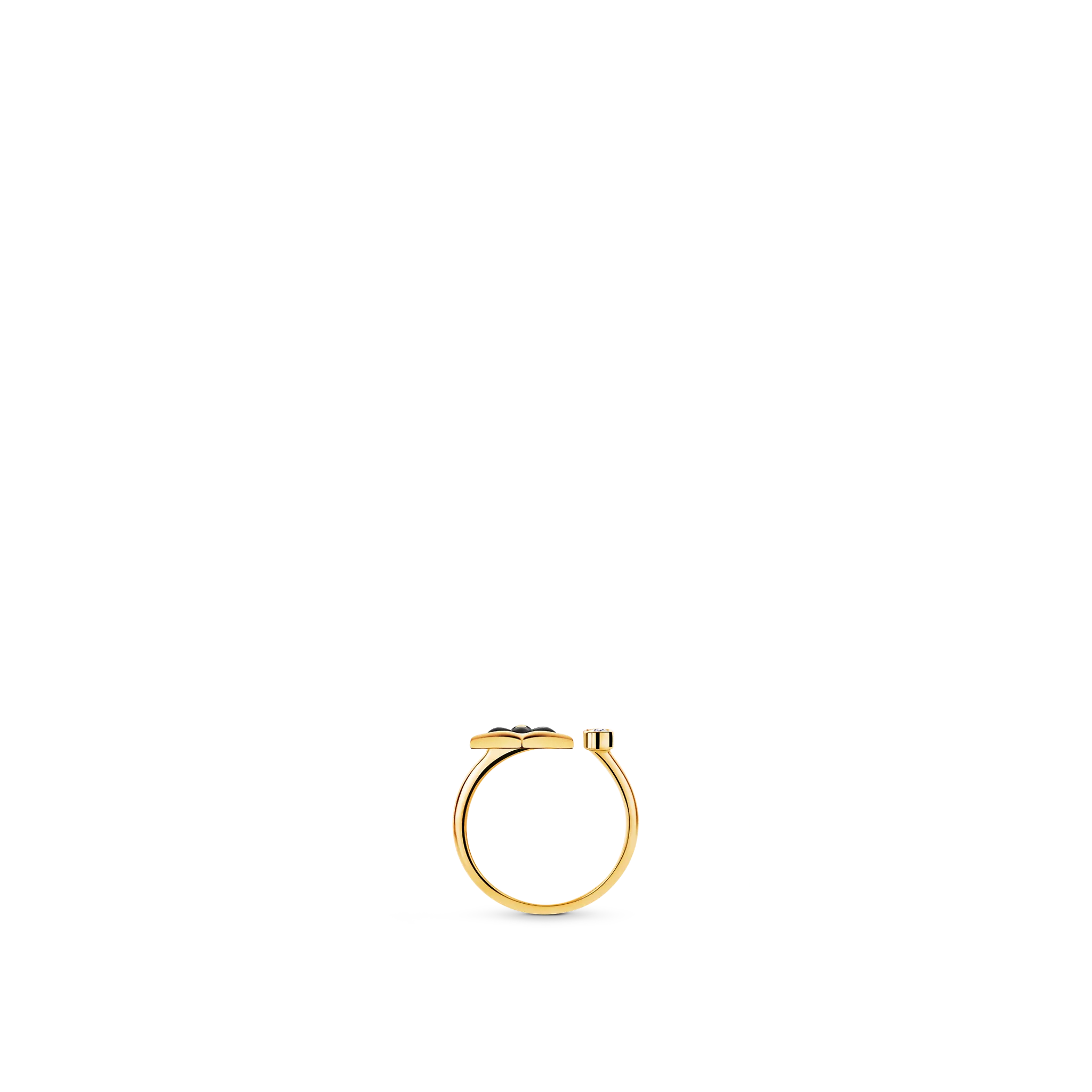 Color Blossom Mini Star Ring in Yellow Gold, Onyx and Diamonds