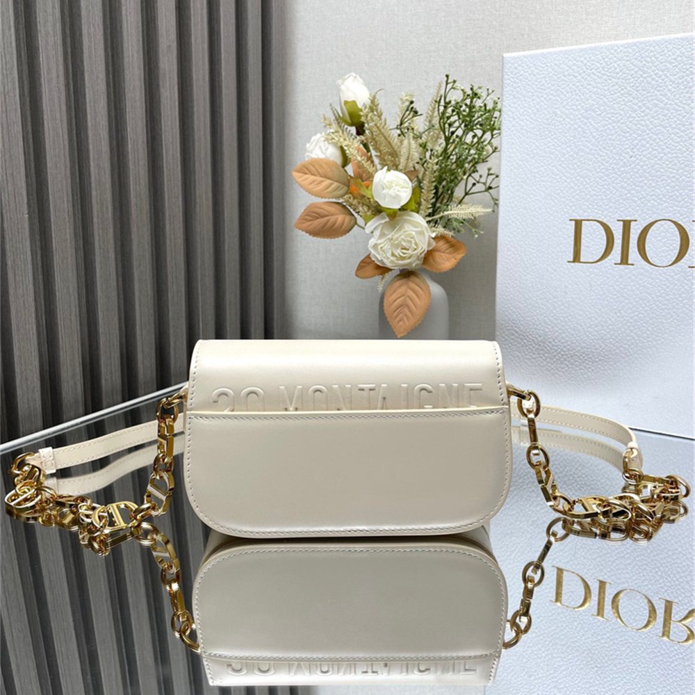 Dior 30 Montaigne Avenue Bag White Box Calfskin