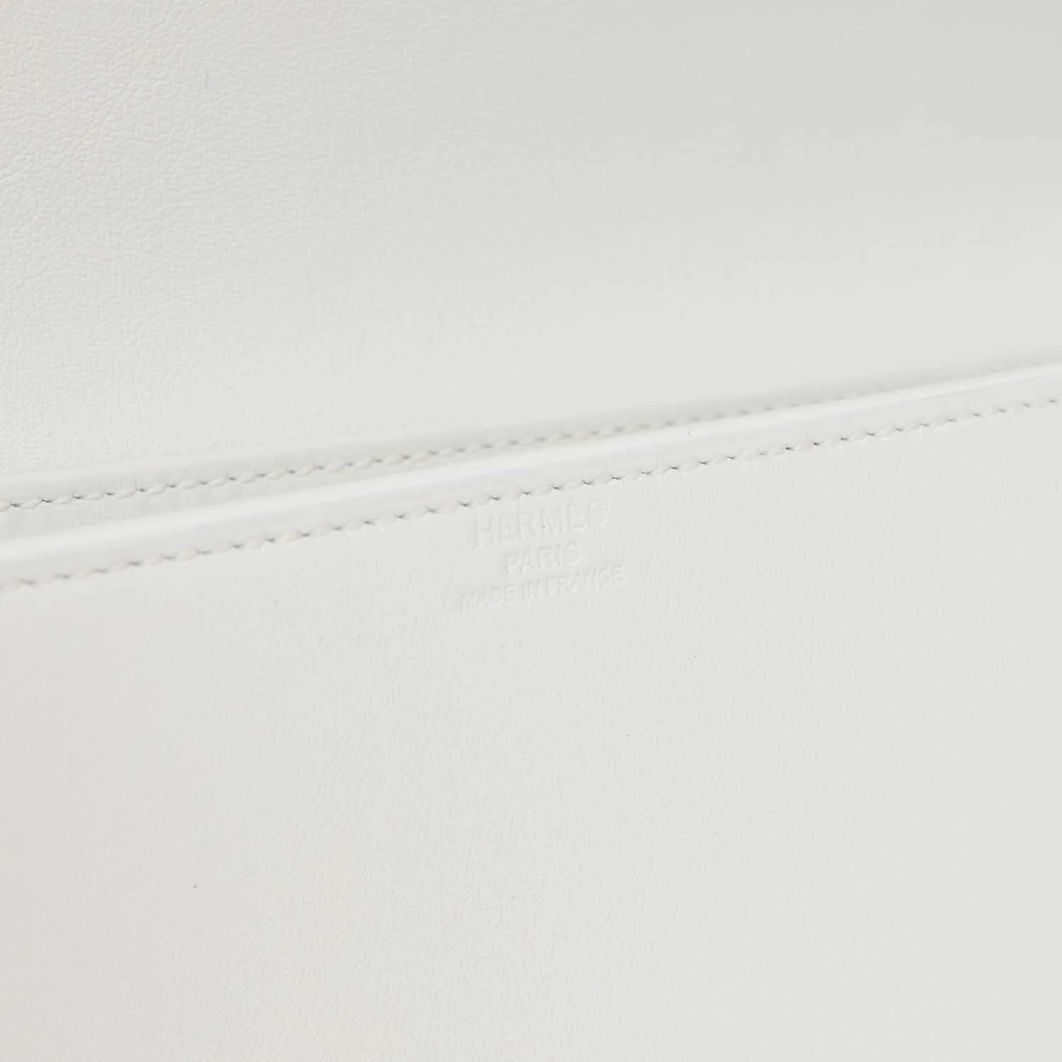 Hermes Shadow Kelly Cut New White Swift