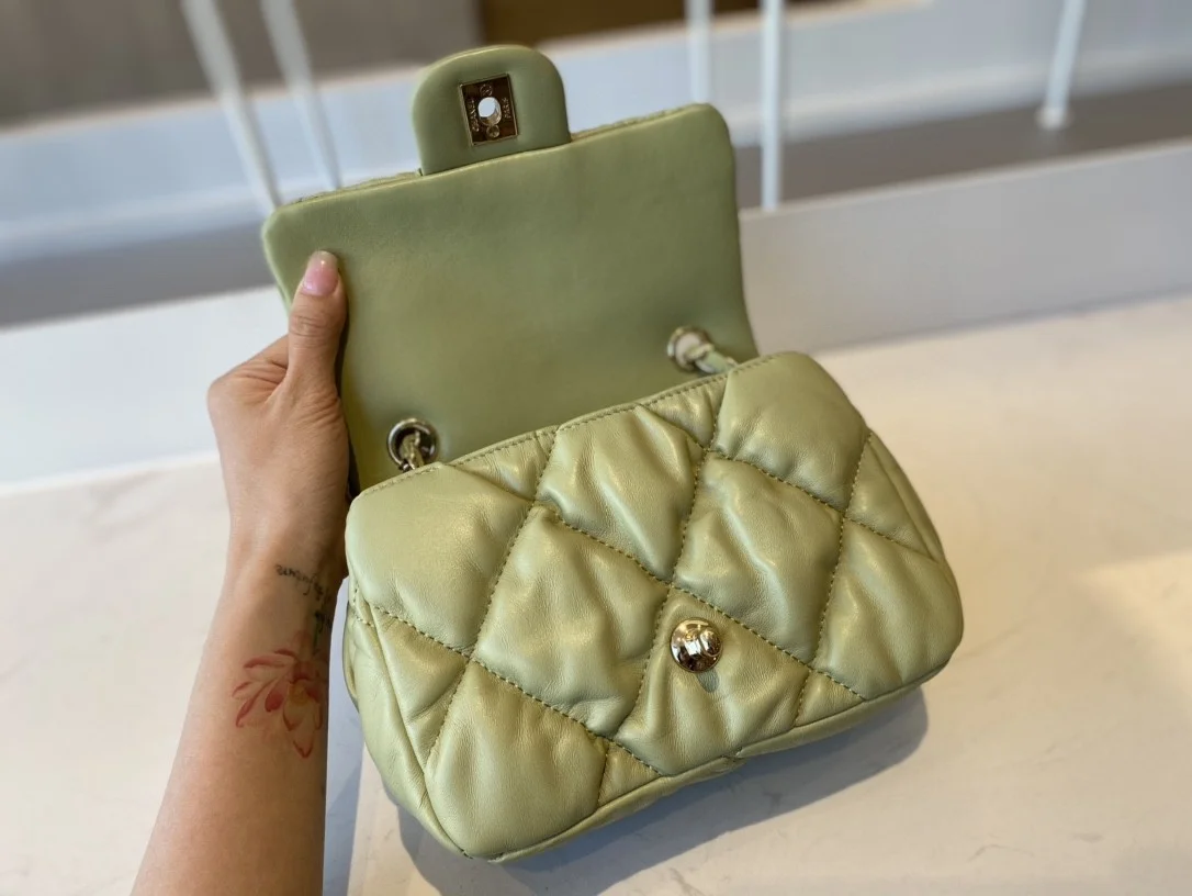 Chanel Small Flap Bag Gold Hardware Green For Women, Women’s Handbags, Shoulder Bags 7.5in/19cm AS2232
