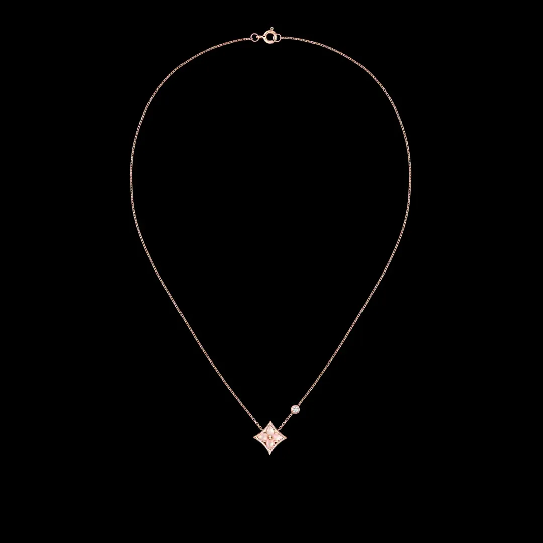 COLOR BLOSSOM BB STAR PENDANT, PINK GOLD, PINK MOTHER-OF-PEARL AND DIAMOND Q93612