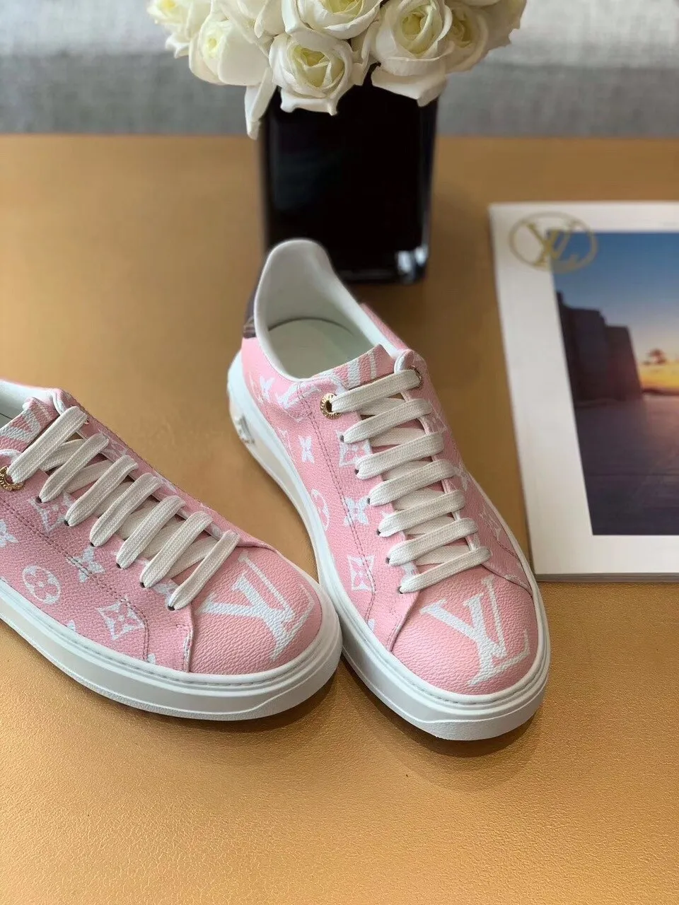 L Time Out Sneaker Patent Monogram Material Pink For Women L