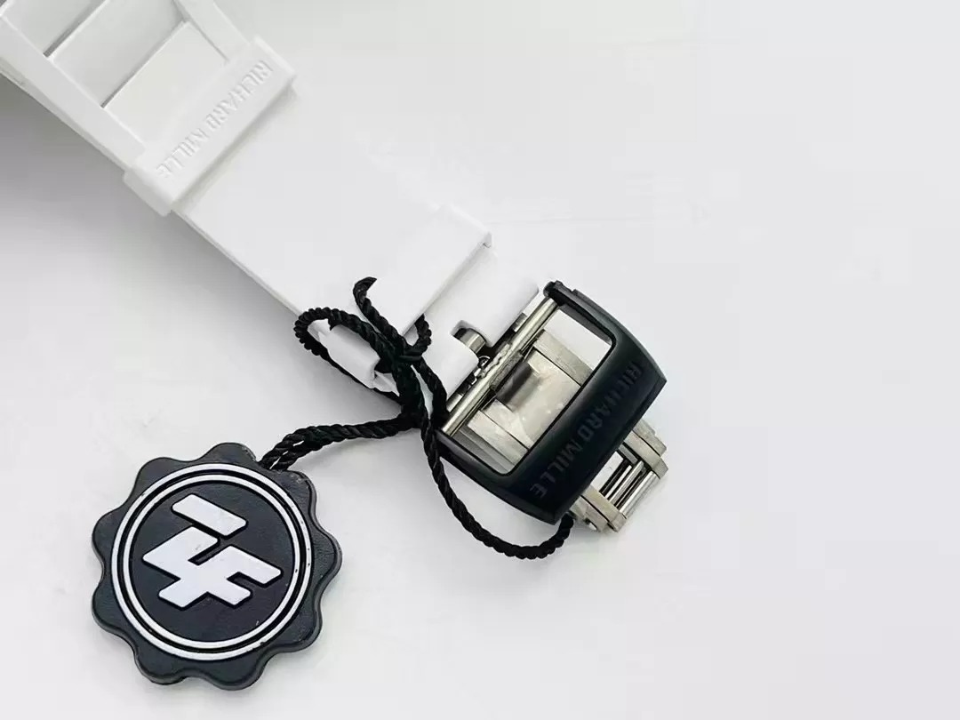 RM055 Skeleton Blue Dial Black Bezel White Rubber Strap ZF RMUL2