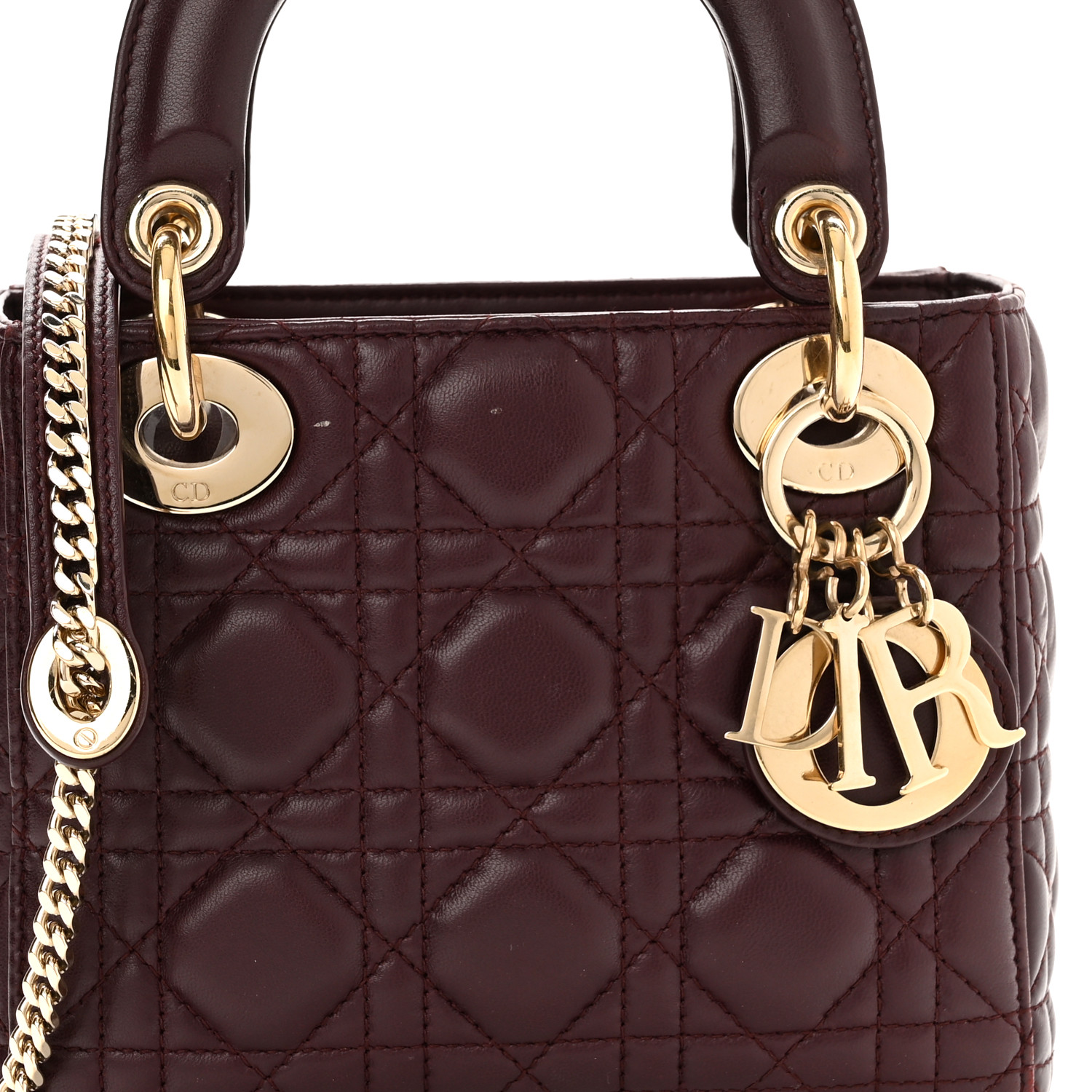 Lambskin Cannage Mini Lady Dior Plum