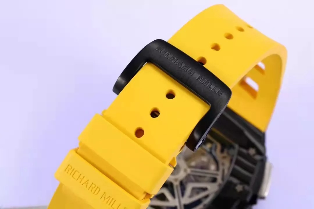 RM 11-03 Skeleton Dial Black Bezel Yellow Rubber Strap KV 7750