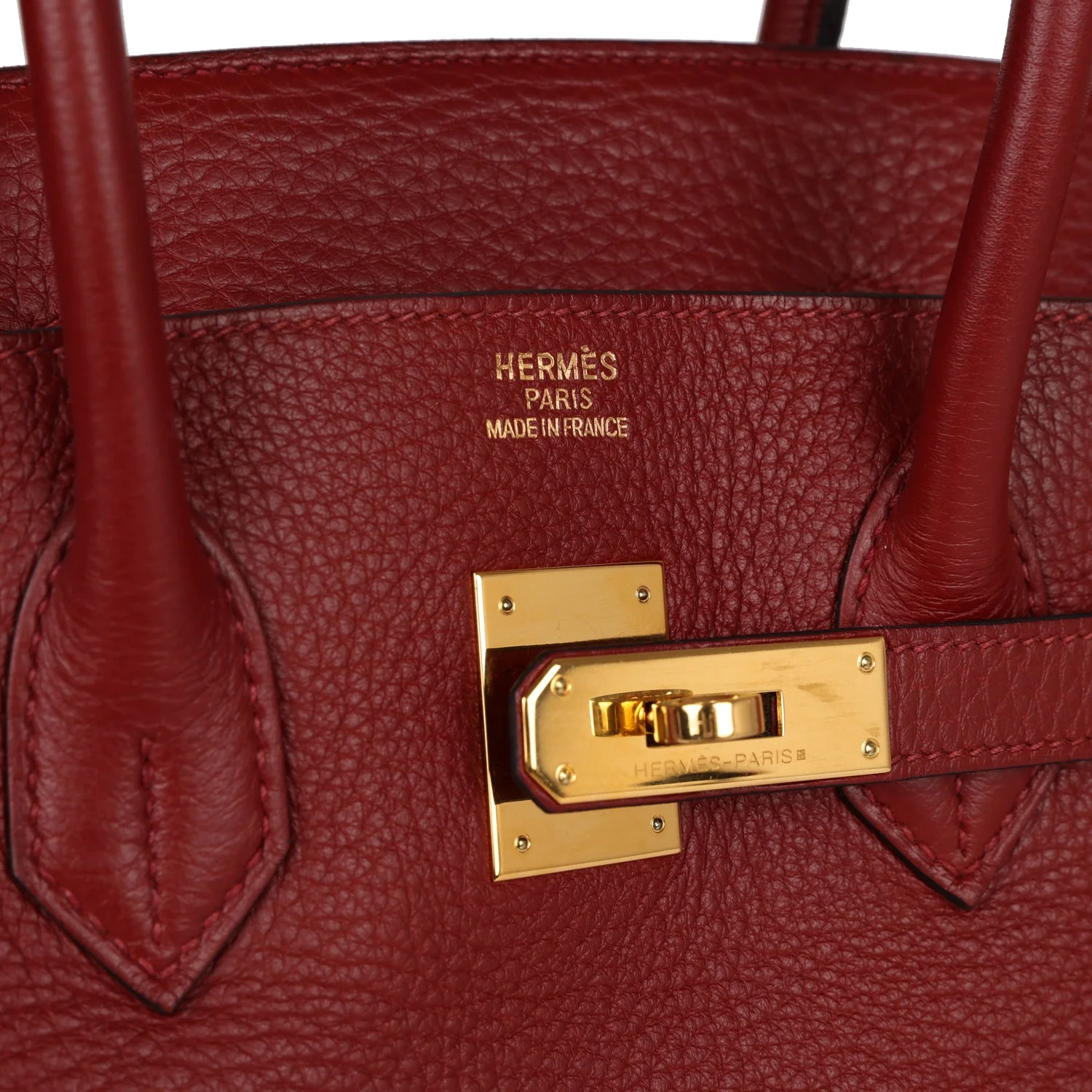 Pre-owned Hermes Birkin 35 Rouge H Togo Gold Hardware