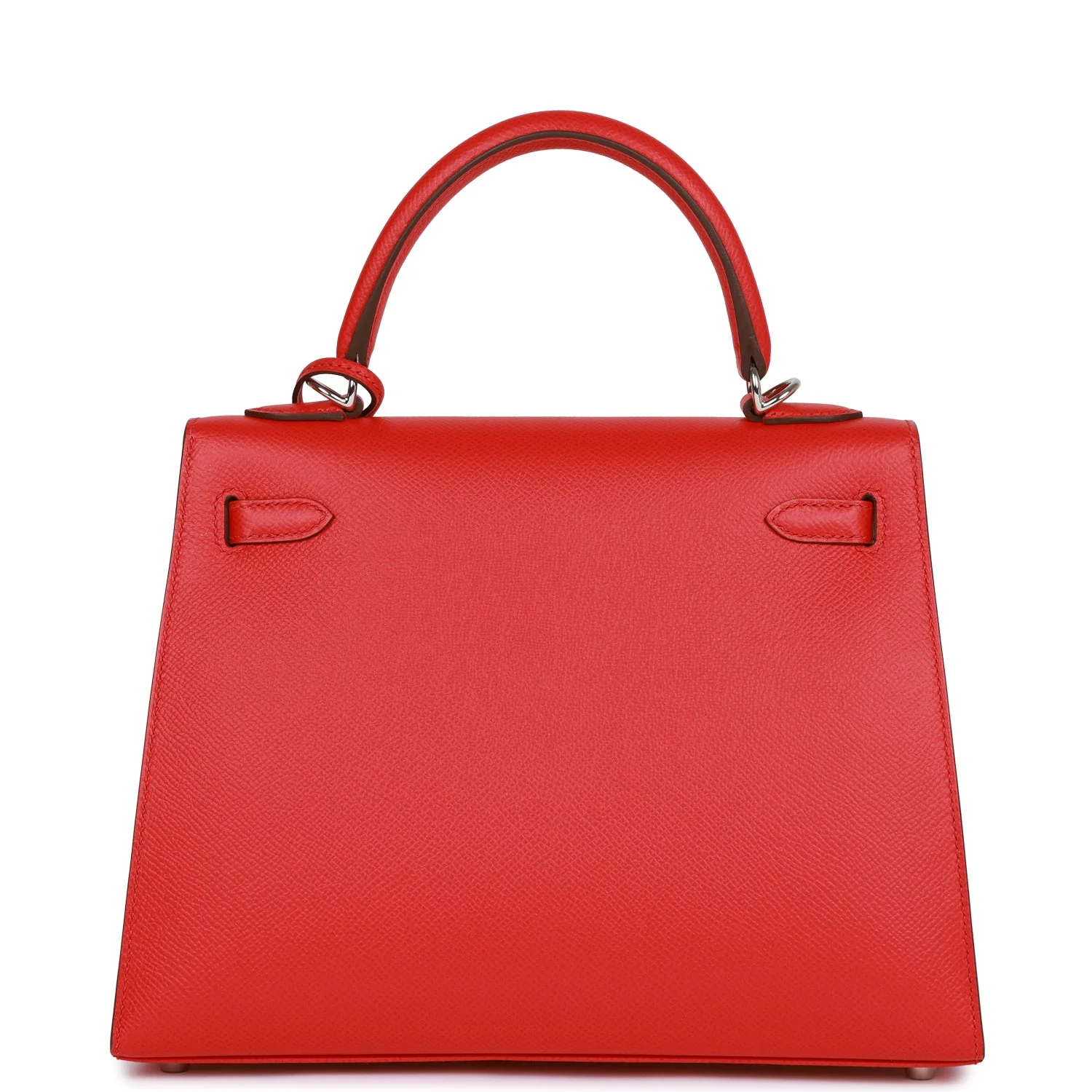 Hermes Kelly Sellier 25 Rouge de Coeur Verso Epsom Palladium Hardware