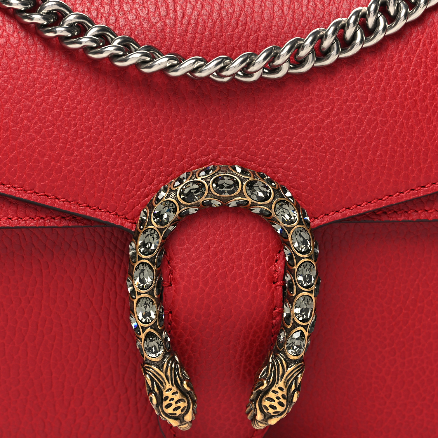 Pebbled Calfskin Small Dionysus Shoulder Bag Red