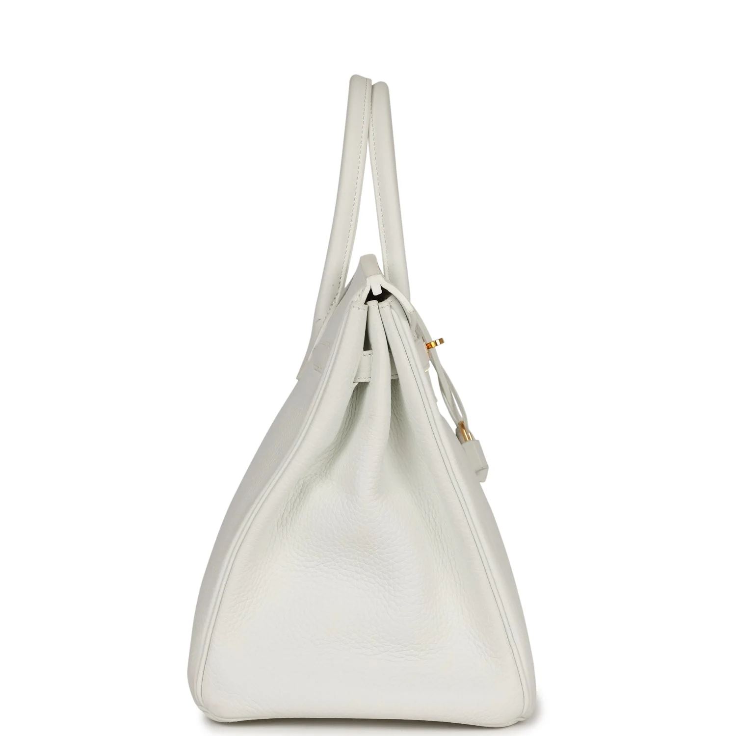 Pre-owned Hermes Birkin 35 White Clemence Gold Hardware