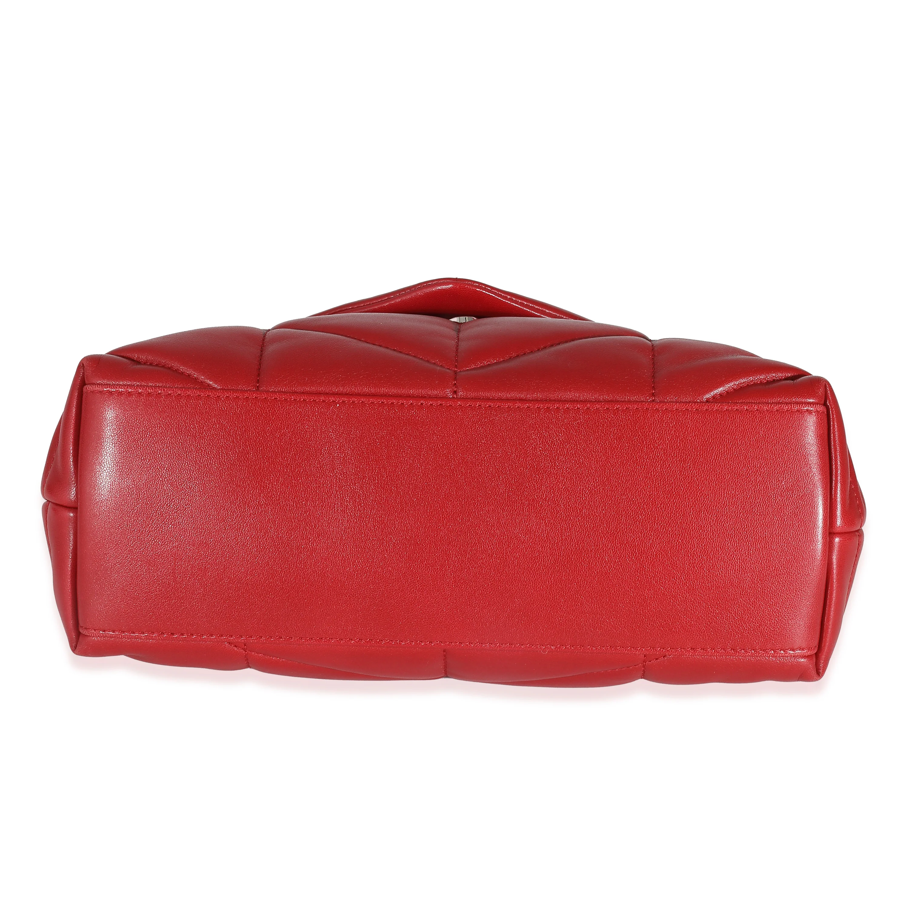 Saint Laurent Red Quilted Lambskin Small Loulou Puffer