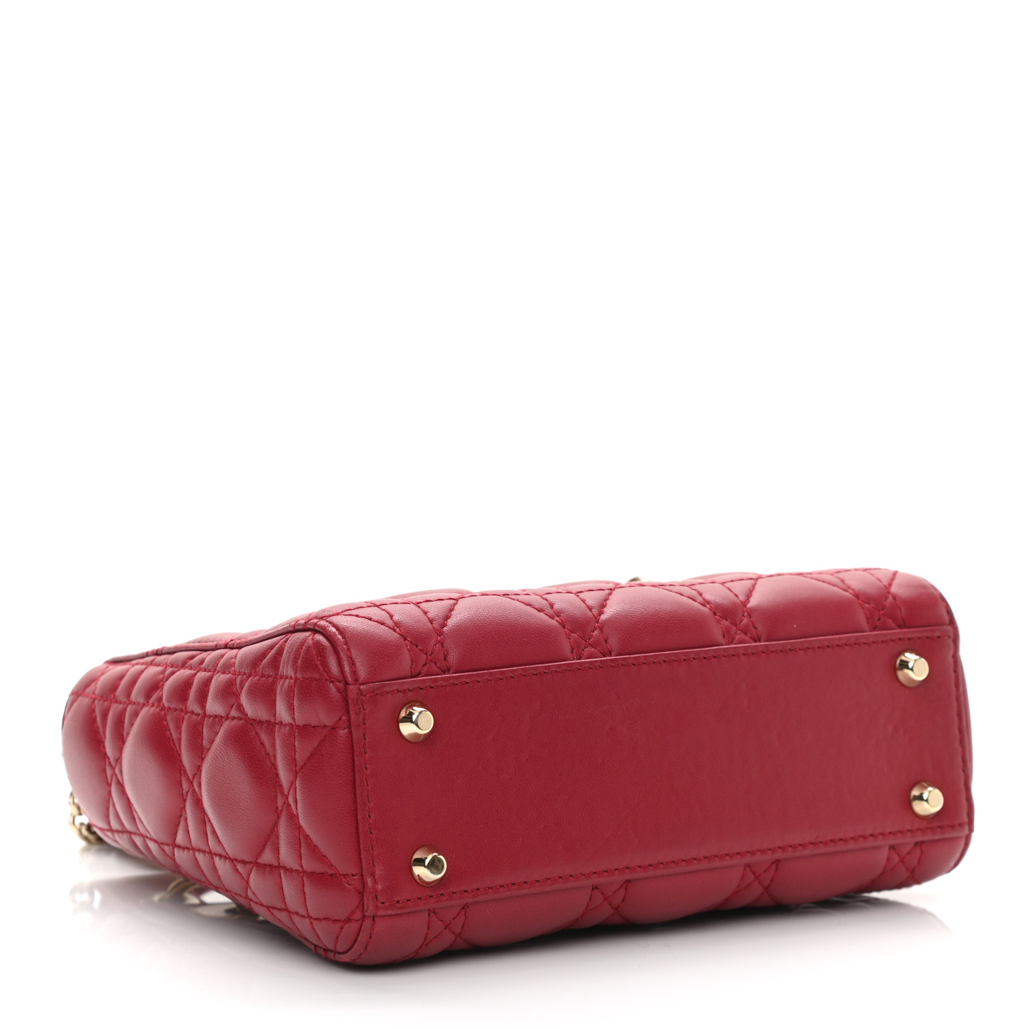 Lambskin Cannage Mini Lady Dior Burgundy