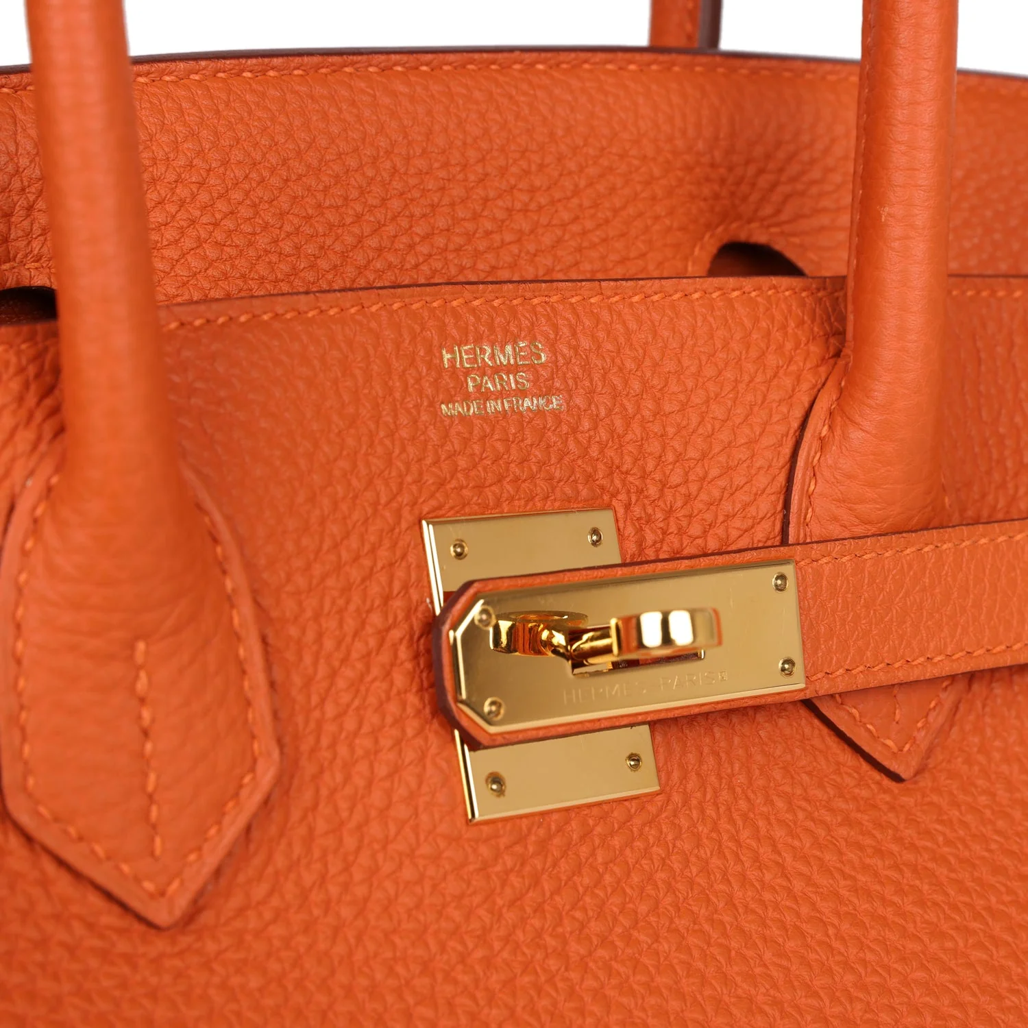 Pre-owned Hermes Birkin 30 Orange Togo Gold Hardware