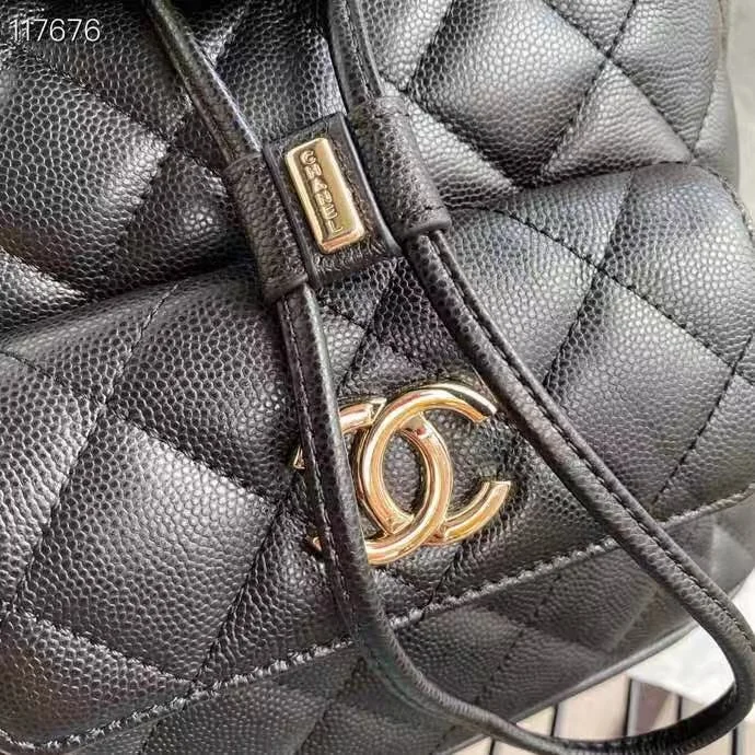 Chanel Duma Backpack Gold Toned Hardware Black For Women, Women’s Bags, Shoulder Bags 9.4in/24cm AS1371