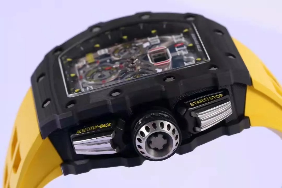 RM 11-03 Skeleton Dial Black Bezel Yellow Rubber Strap KV 7750