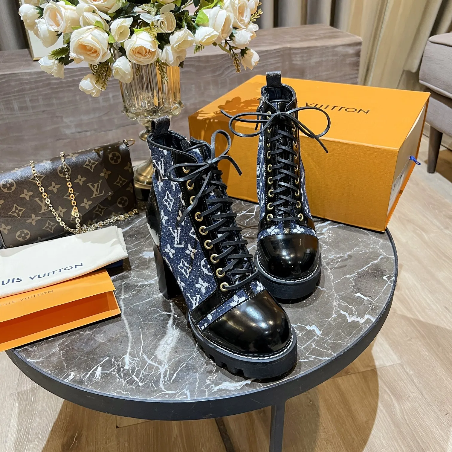 L Women's Star Trail Ankle Boot Blue For Women L