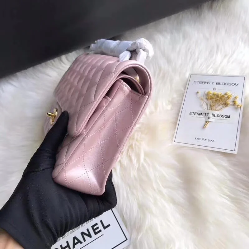 Chanel 1112 Pink Gold Medium Size 2.55 Lambskin Leather Flap Bag