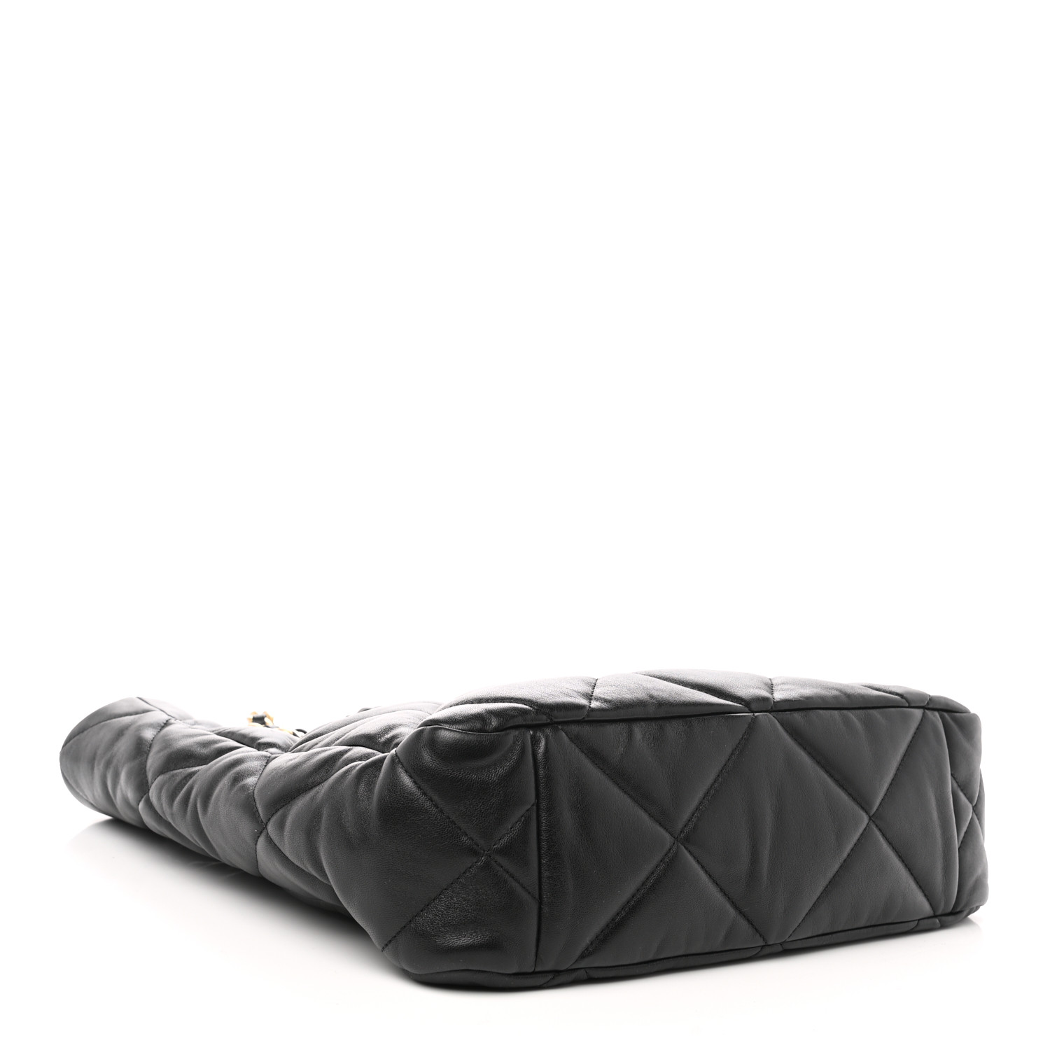 Lambskin Quilted Chanel 19 Shopping Bag Black