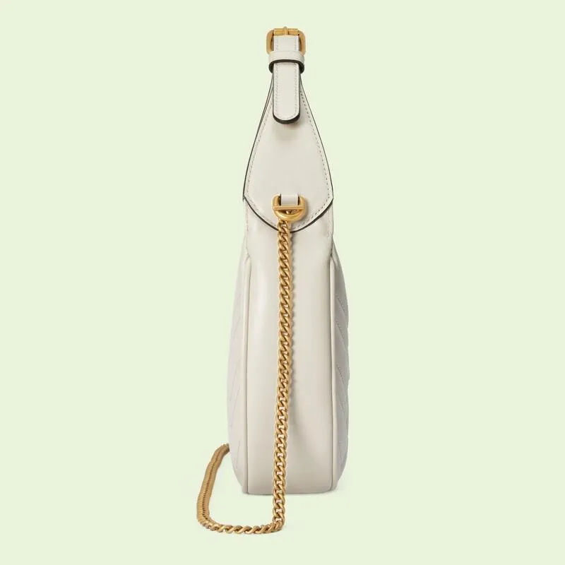G Marmont Half-moon-shaped Mini White Bag