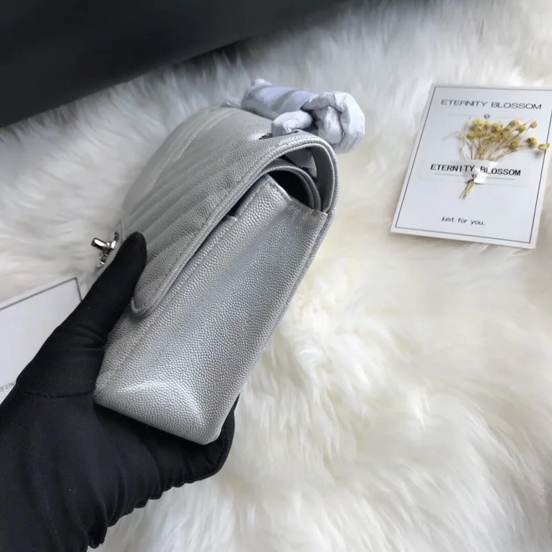 Chanel Chevron Caviar Calfskin Class-Flap Bag A01112