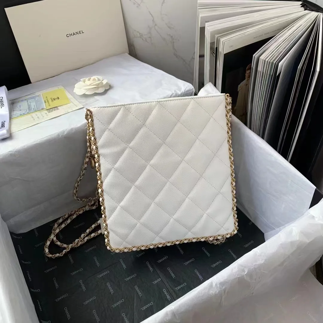 Chanel Small Shopping Bag White For Women, Women’s Bags 9in/23cm