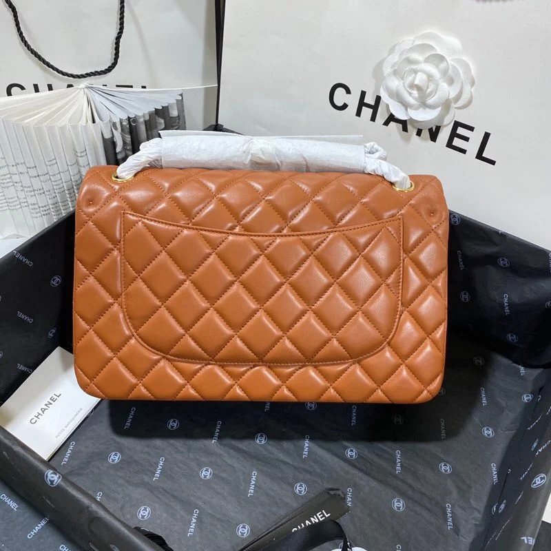 Chanel Large Classic Handbag Gold Hardware Brown For Women, Women’s Handbags, Shoulder Bags 11.8in/30cm