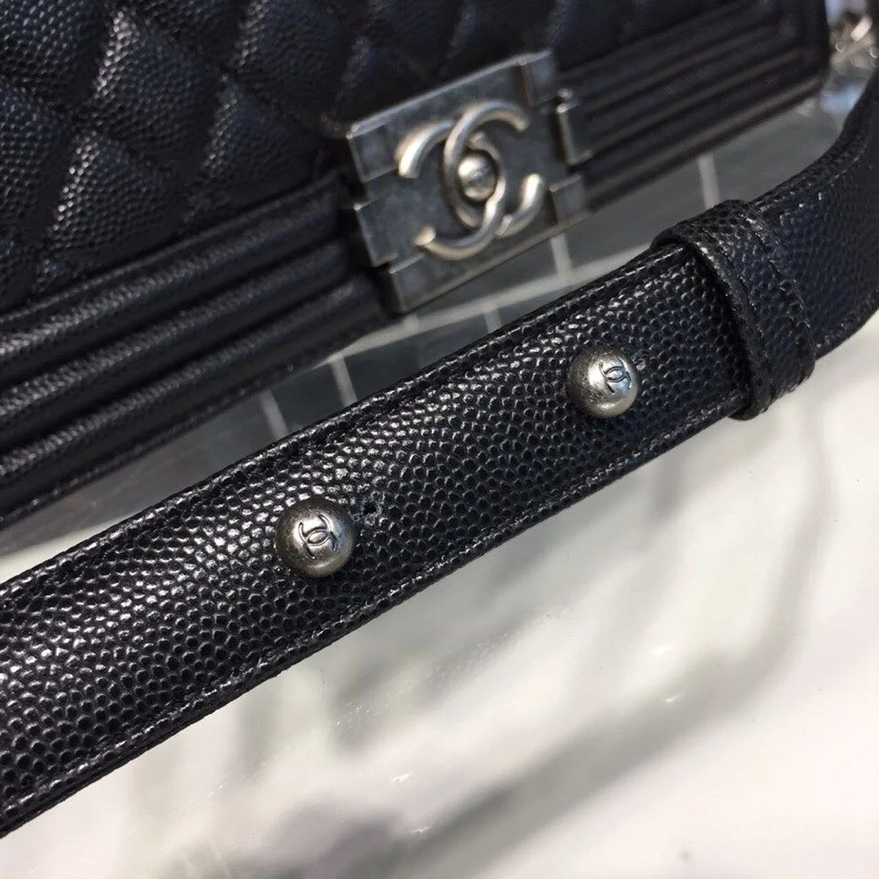 Chanel Boy Handbag Silver Hardware Black For Women, Women’s Handbags, Shoulder And Crossbody Bags 9.8in/25cm A67086