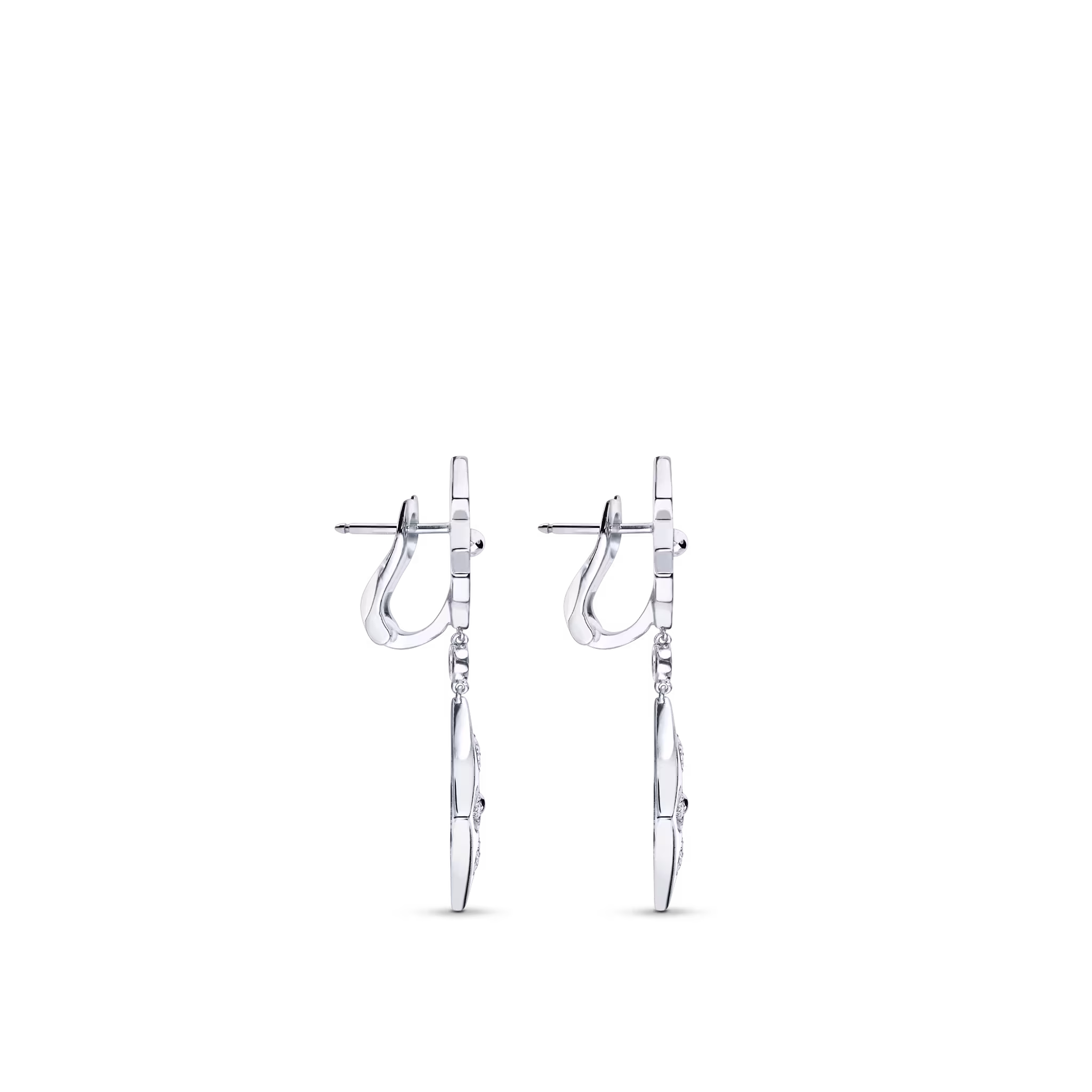 Color Blossom BB White Gold and Diamond Long Earrings