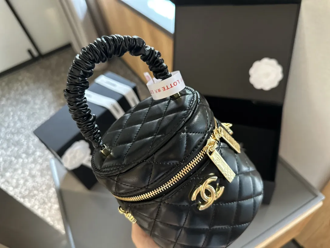 Vanity Case with Chain Quilted Lambskin Mini