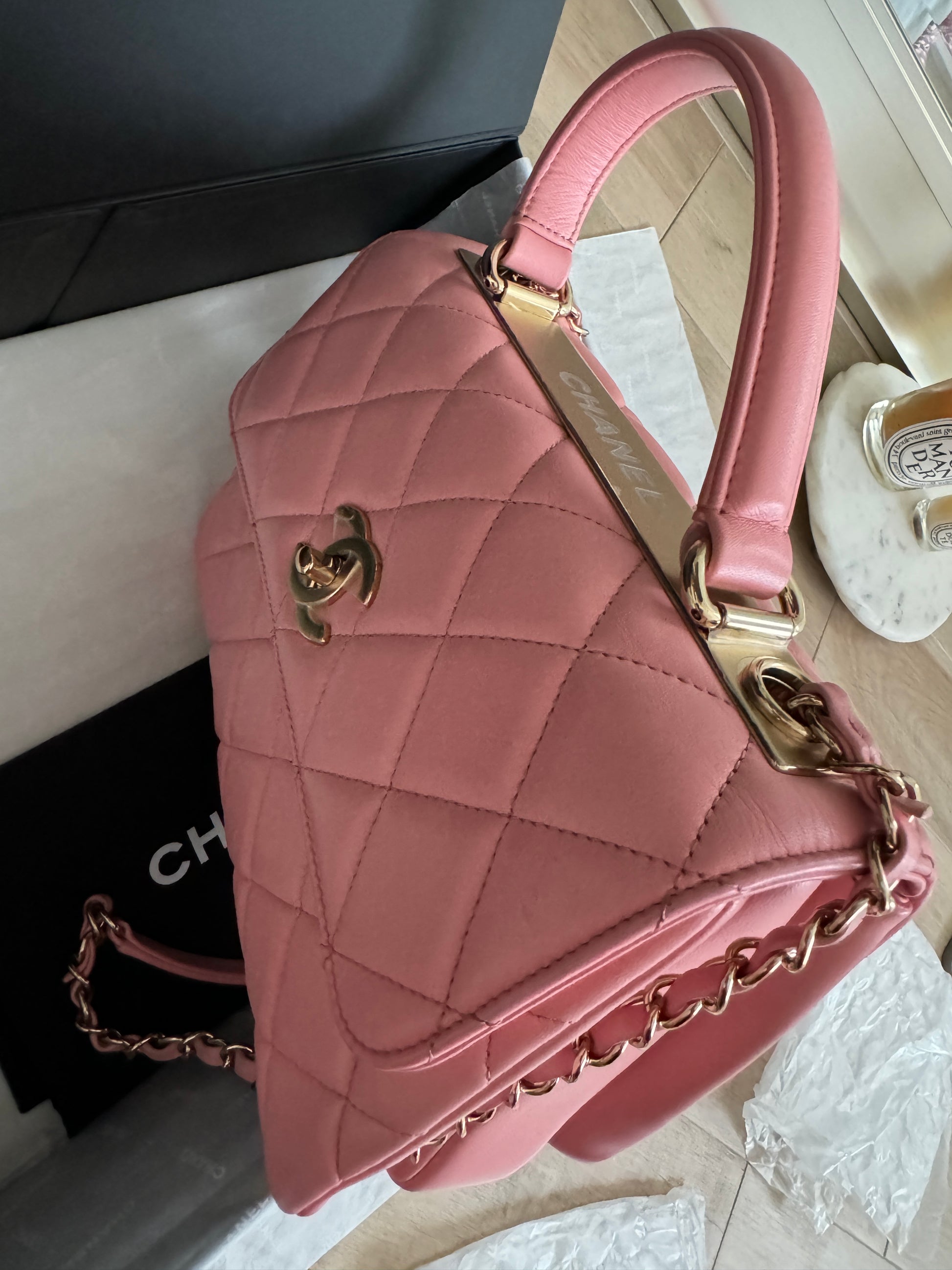 CHANEL TRENDY SMALL BABY PINK LAMBSKIN GHW