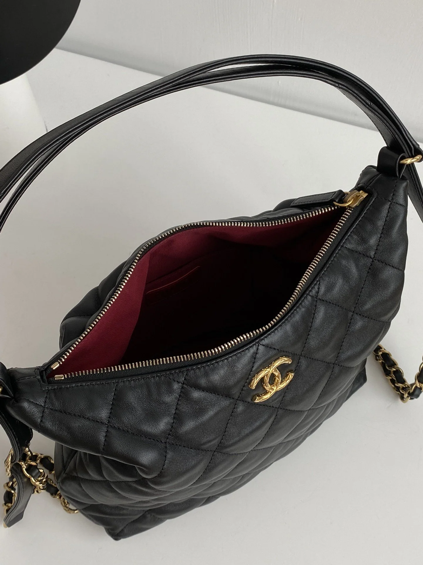 Chanel Maxi Hobo Bag Black For Women, Women’s Bags 13.7in/35cm AS3488 B08857 94305