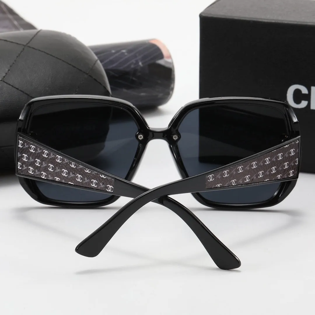 5-Color Fashion CC Printed Letter Temple Polarized Sunglasses