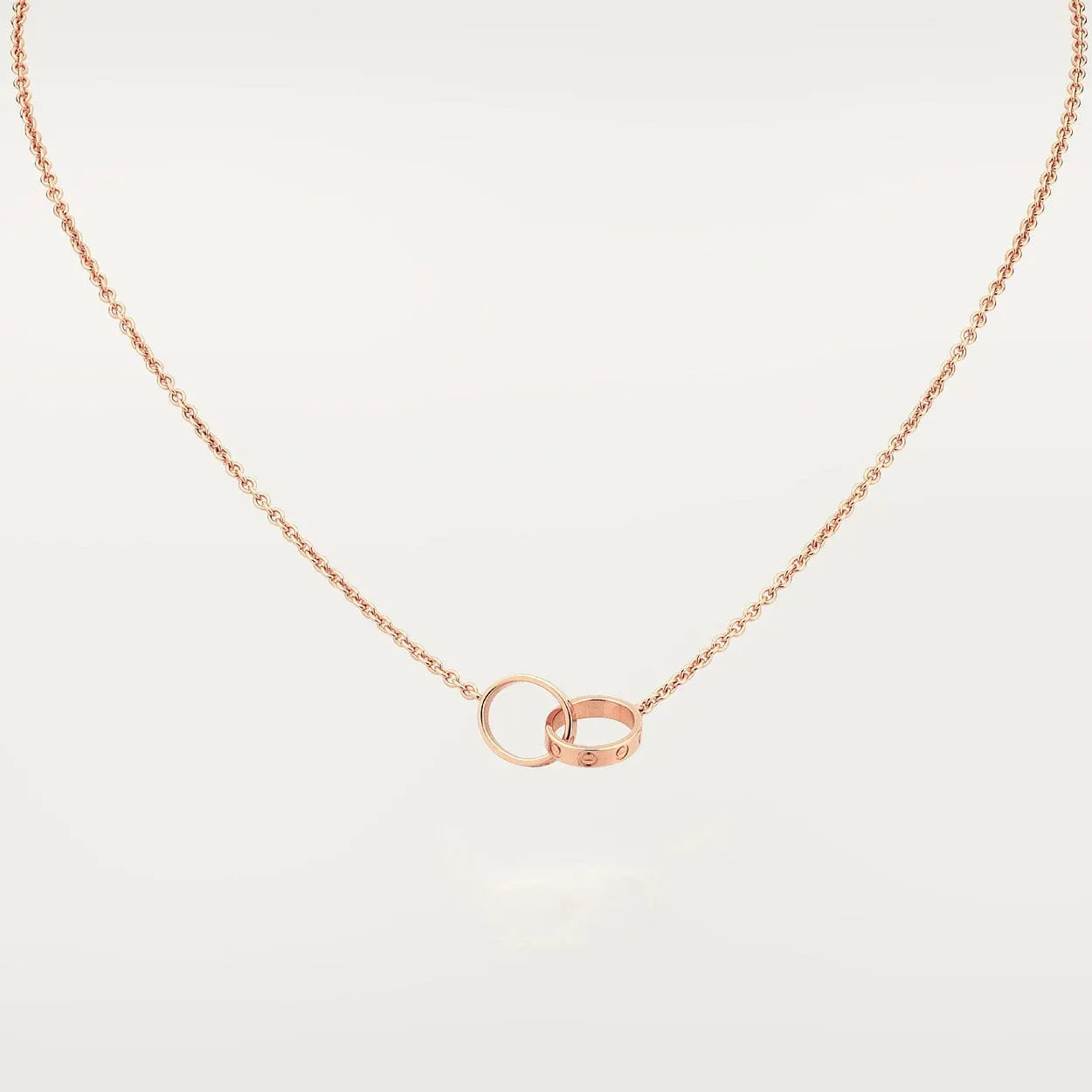 car Love Necklace Interlocking 2 Circles Necklace