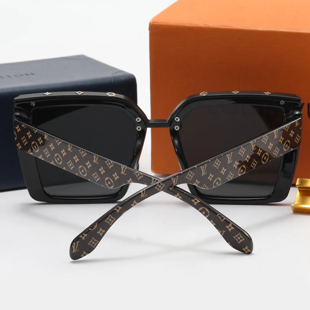 3 color fashion four-leaf clover print temple polarized sunglasses