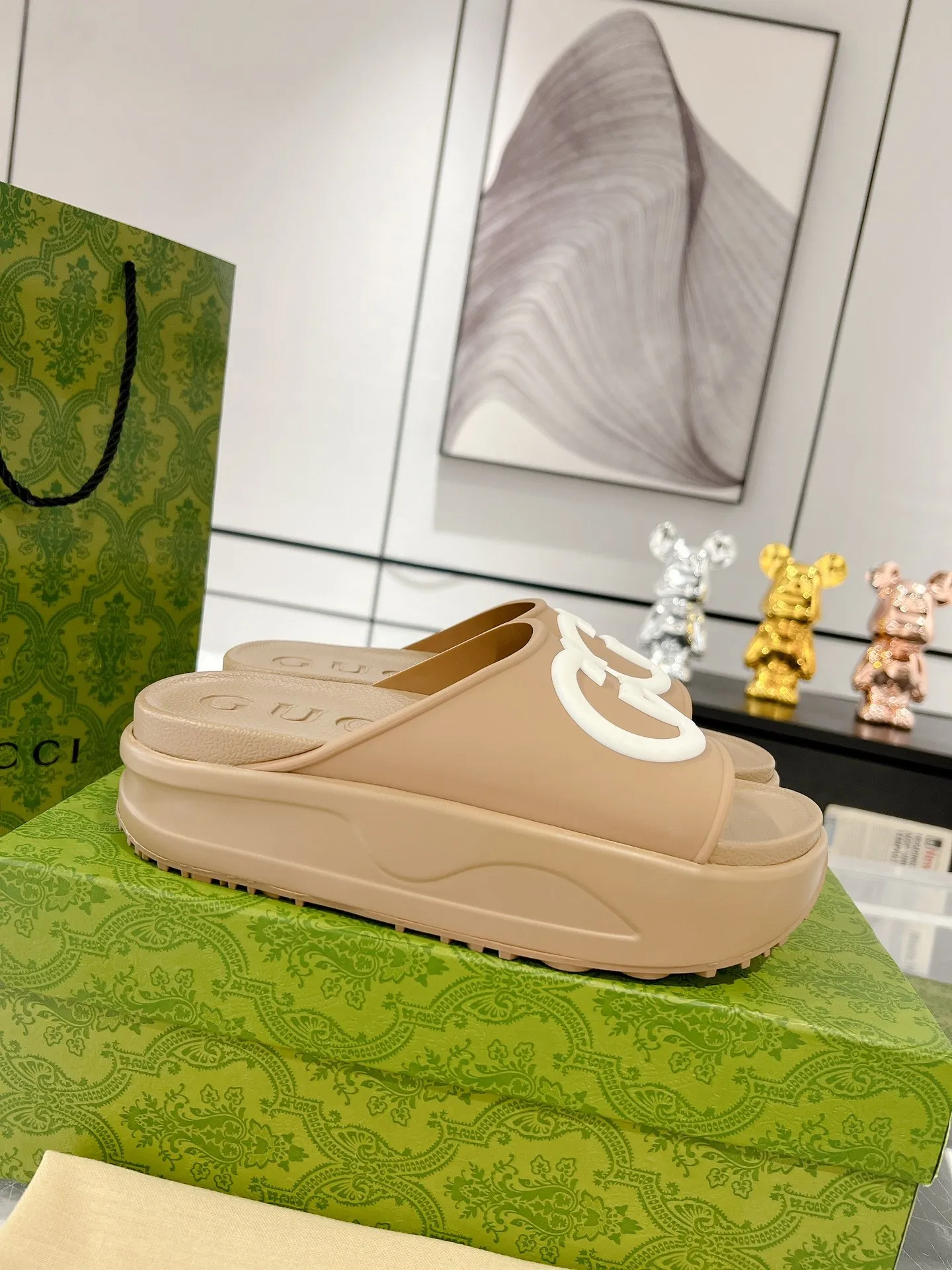 GG new arrival  men and women slippers heels 5 cm