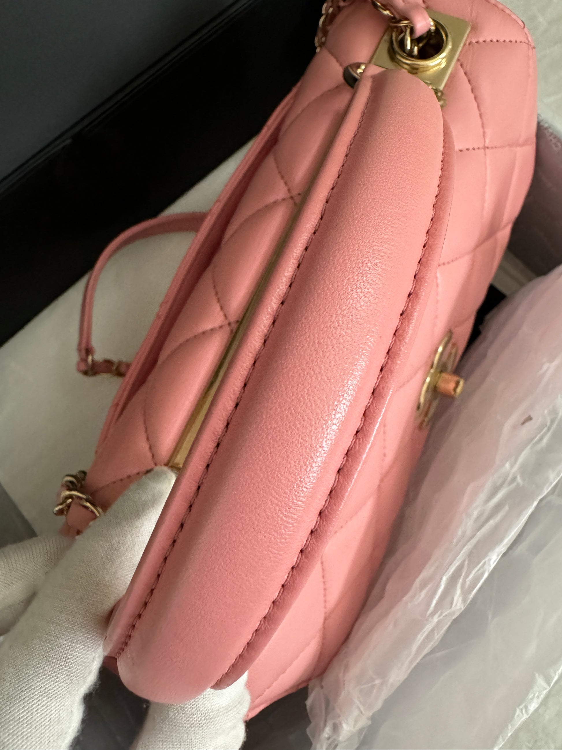 CHANEL TRENDY SMALL BABY PINK LAMBSKIN GHW