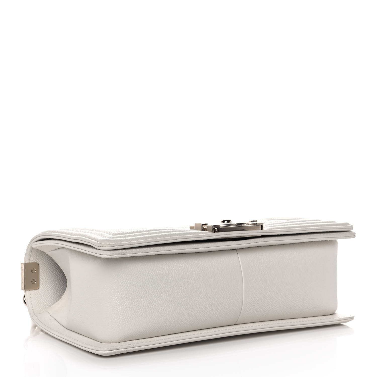 White / Nude Quilted Caviar Medium