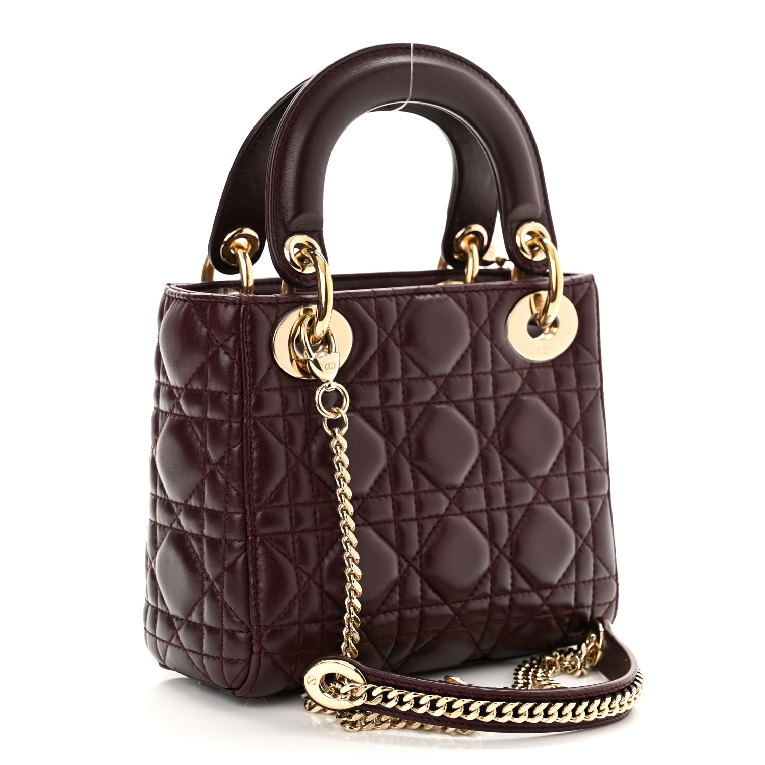 Lambskin Cannage Mini Lady Dior Plum