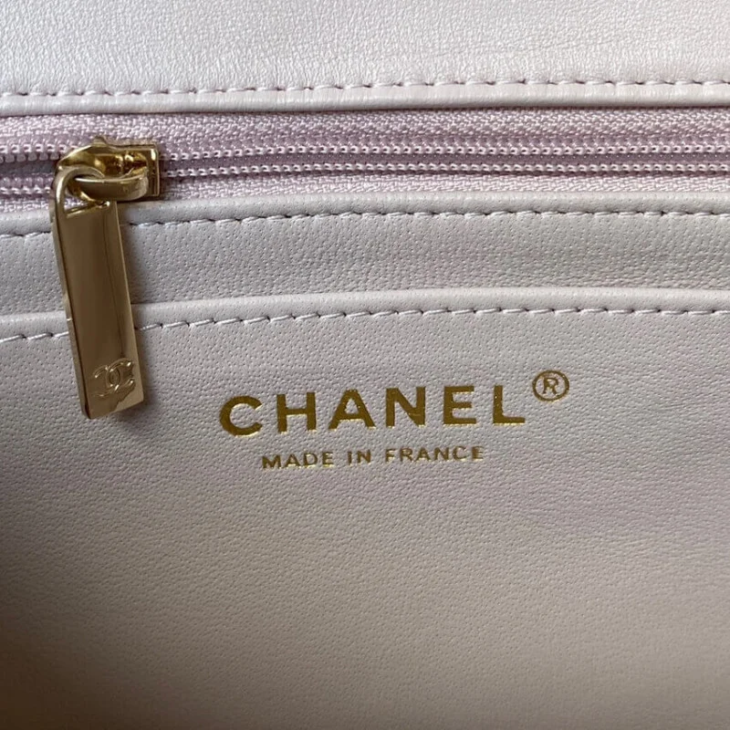 Chanel Mini Flap Bag With Top Handle As2431 In Iridescent Lambskin