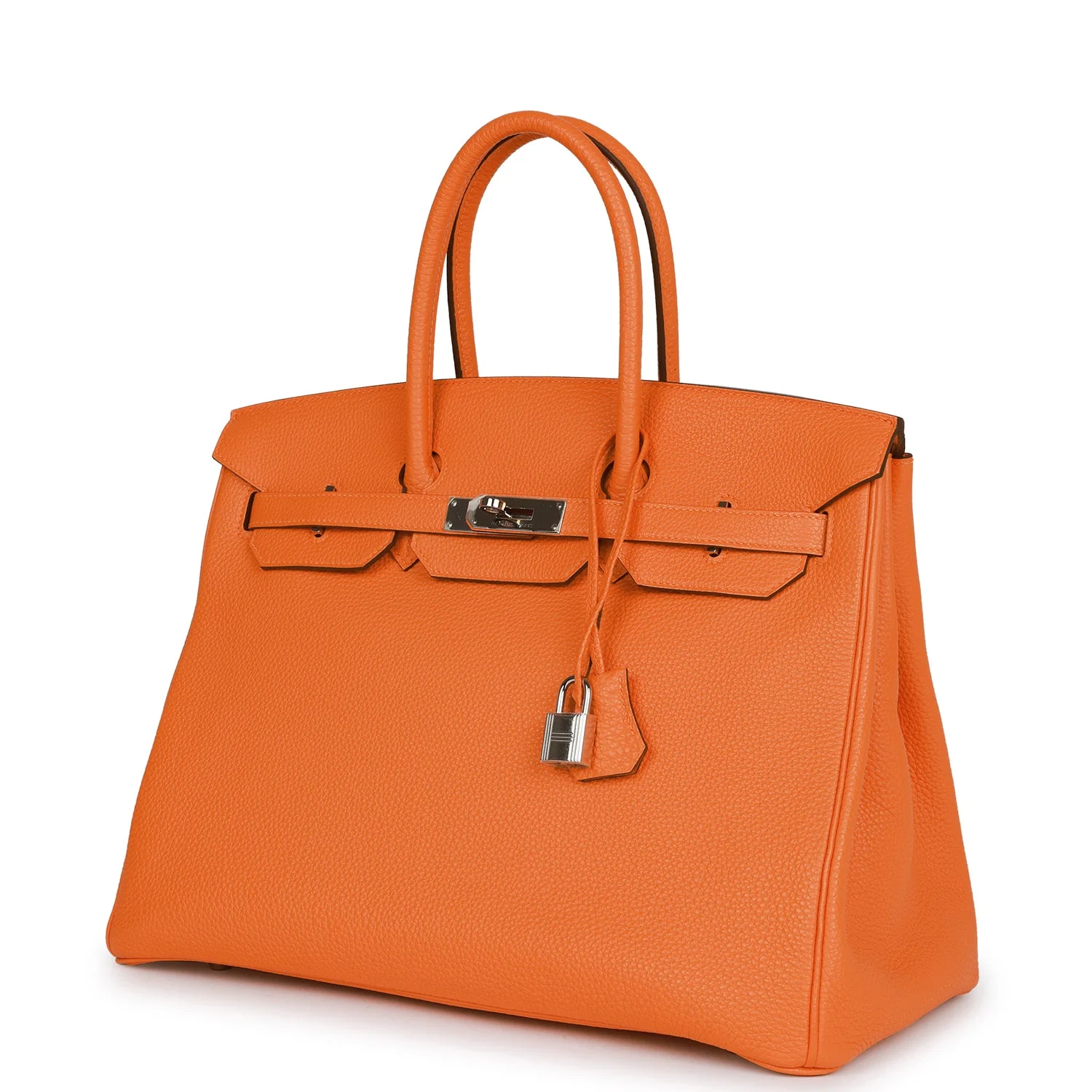 Pre-owned Hermes Birkin 35 Orange H Togo Palladium Hardware