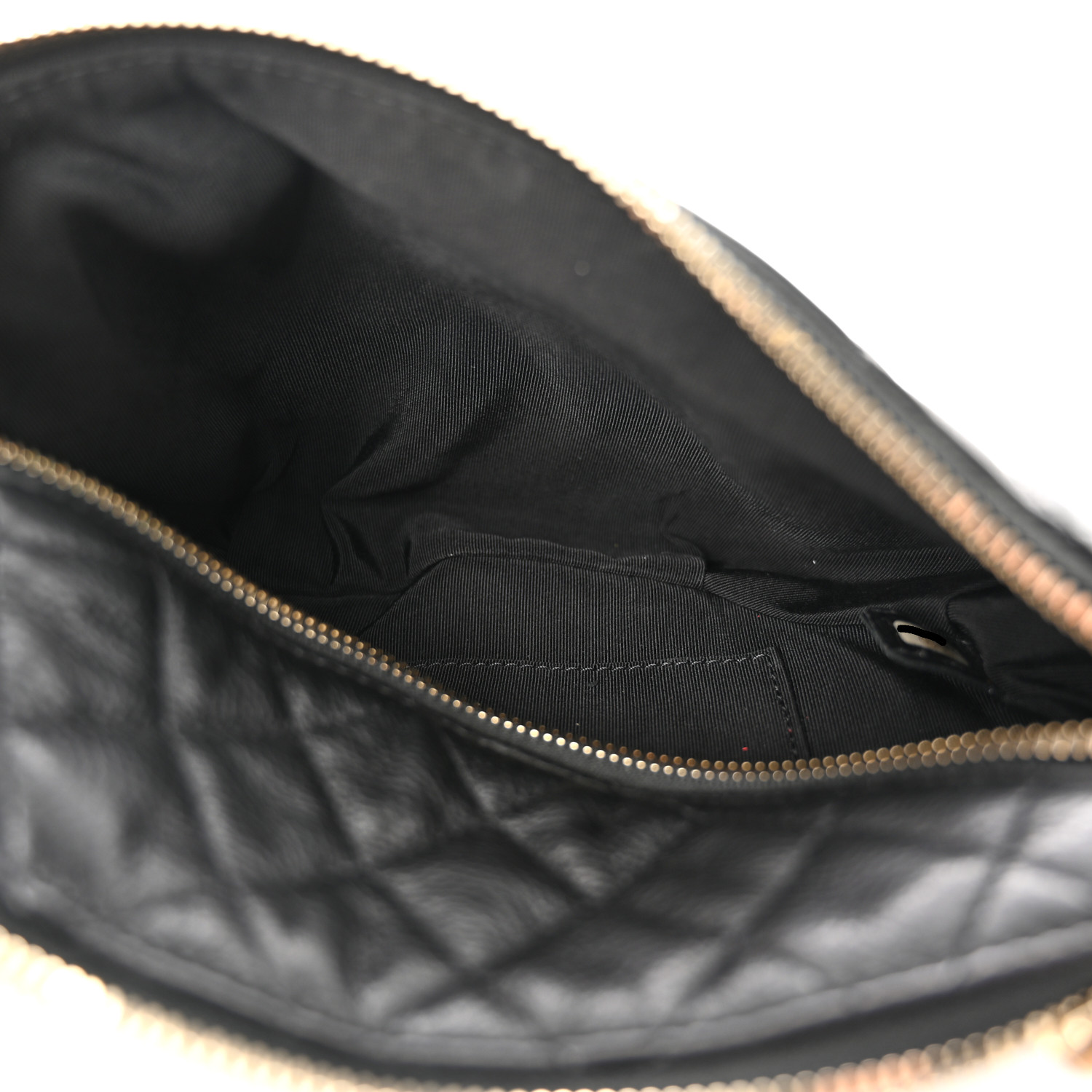 Calfskin Quilted Banane Waist Bag Fanny Pack Black
