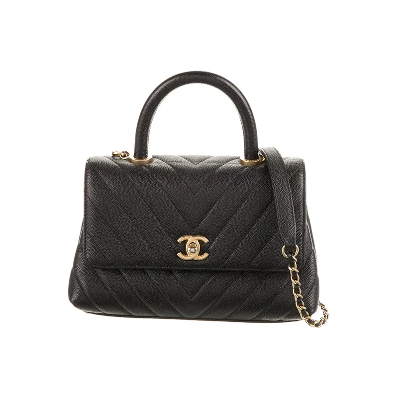 Mini Chevron Coco Handle Bag
