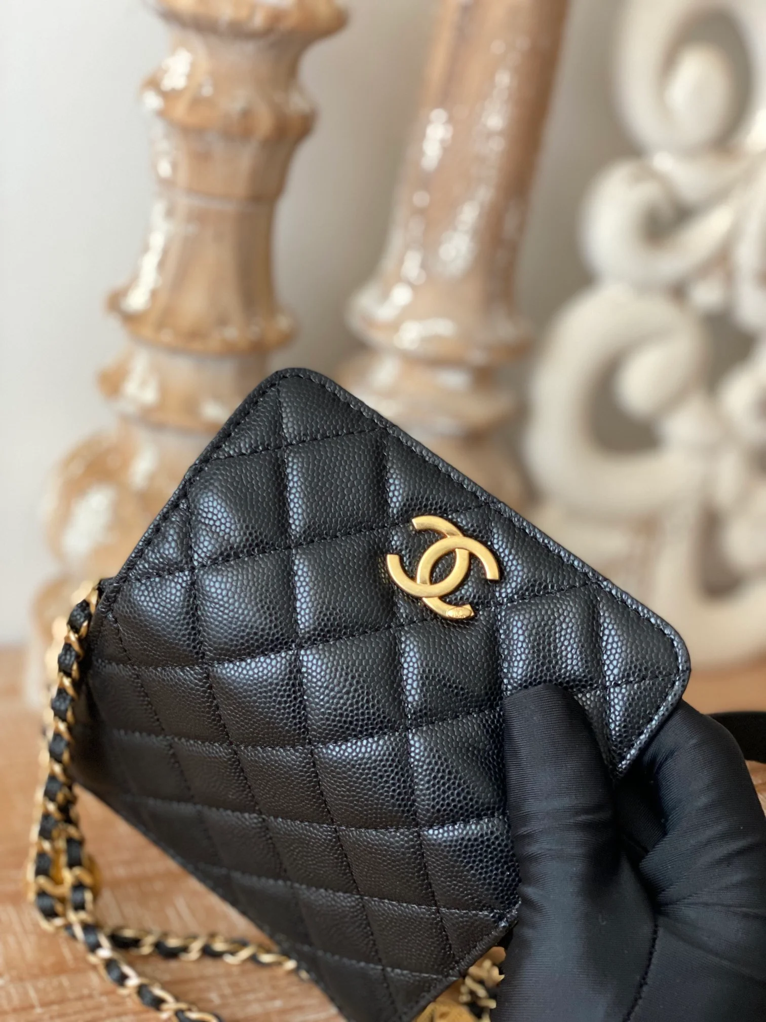 Chanel Clutch With Chain Black For Women, Women’s Bags 4.8in/12.3cm AP2857 B08447 94305