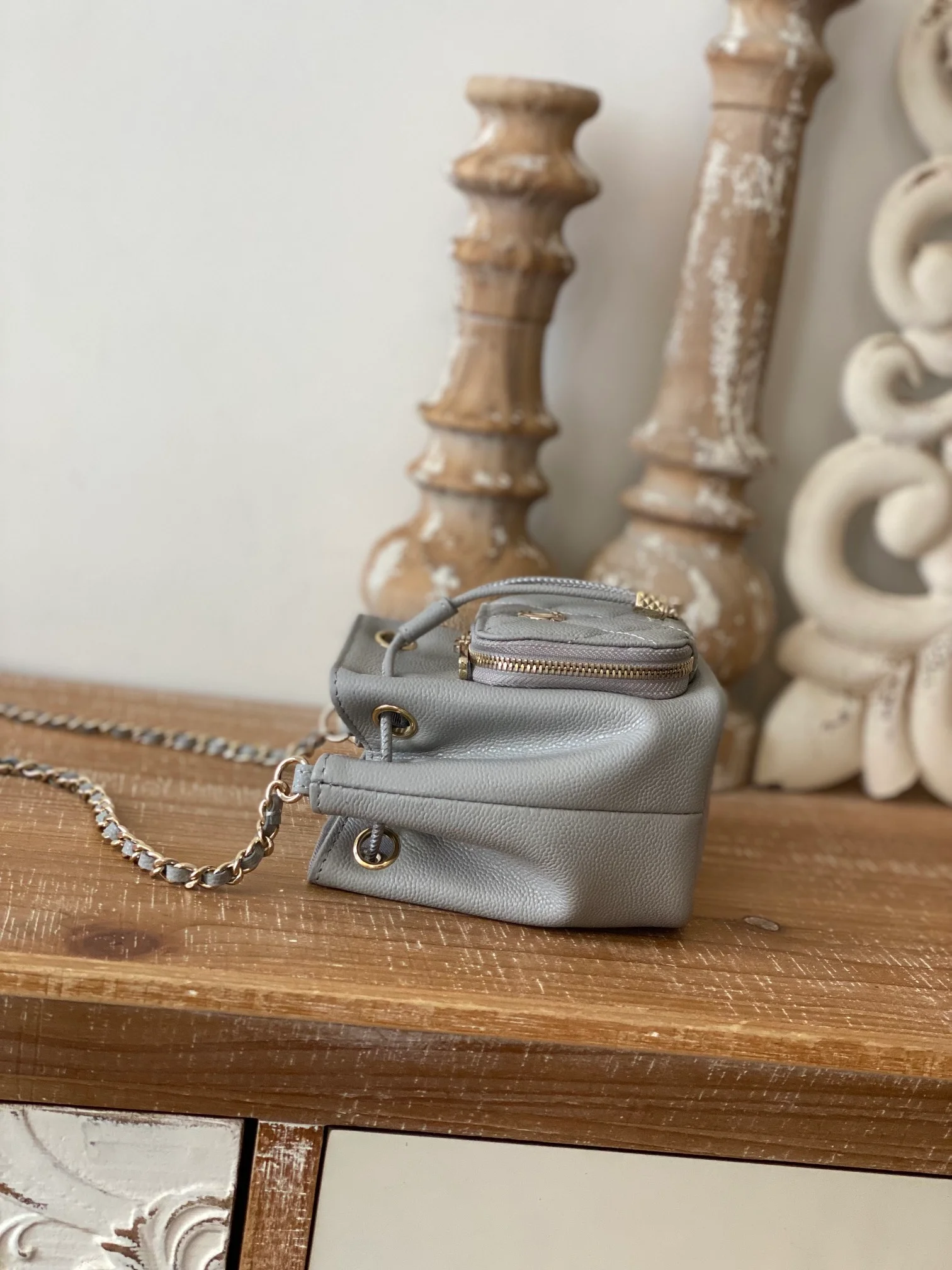 Chanel Mini Bucket Bag With Strap Gray For Women, Women’s Bags 4.9in/12.5cm